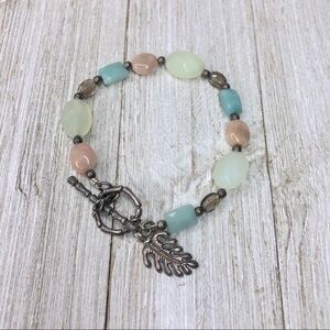 Barse Genuine Stone Beaded Sterling Bracelet